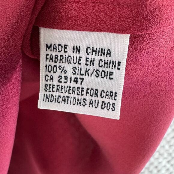 VTG Talbots Top Womens 12 Red Pure Silk Tank Sleeveless Crew Neck Career New - Picture 12 of 13